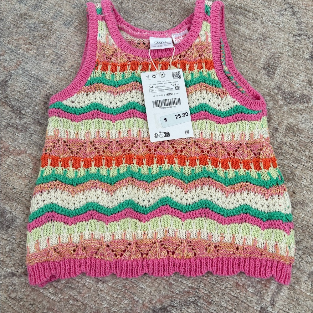 Zara Kids Colorful Knit Tank Top